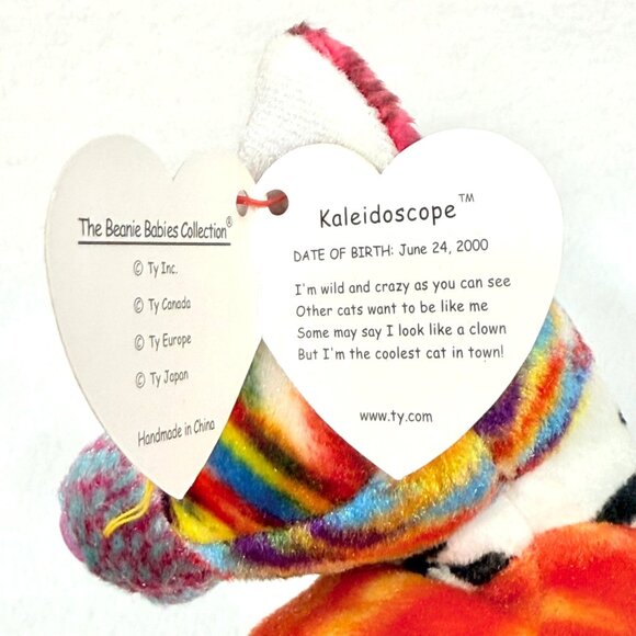 Ty Beanie Baby Kaleidoscope Cat Plush Multicolor Collectible Plush Cat All Tags - Picture 9 of 12